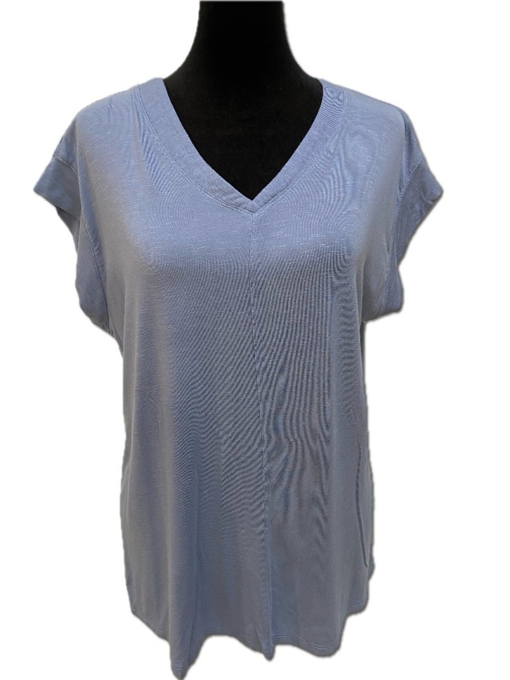 Maurices Light Blue V-Neck Cap Sleeve Top